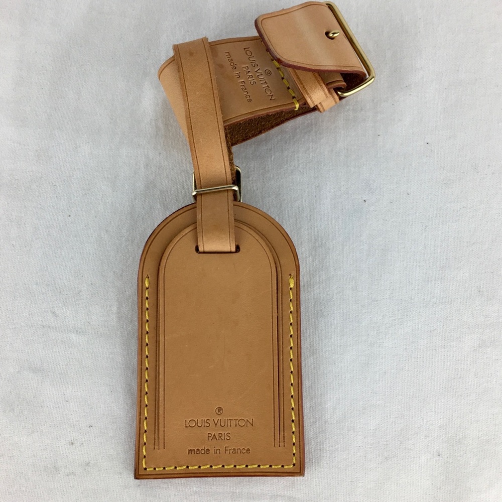 Authentic Vintage LOUIS VUITTON Leather ID Tag